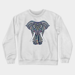 Indian Elephant Doodle Fantasy Artsy Style Crewneck Sweatshirt